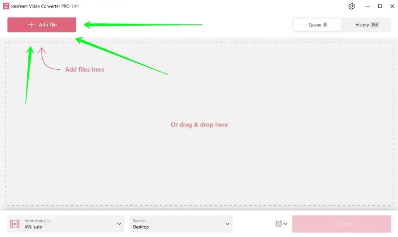 Add files button